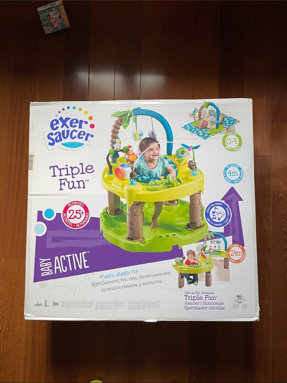 ExerSaucer Triple Fun Activity Center in Green - Interactive Baby Play Seat